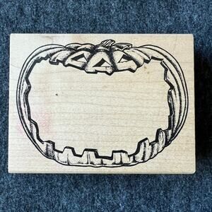 Jack O Lantern Pumpkin Face Border Rubber Stamp Halloween JudiKins